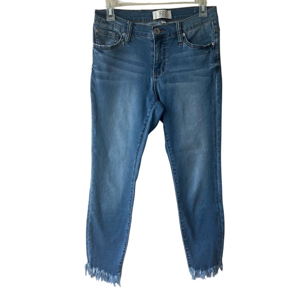 Band of Gypsies Frayed Hem Jeans Cropped 5 Pocket Denim Stretch Boho 6/7 or 28